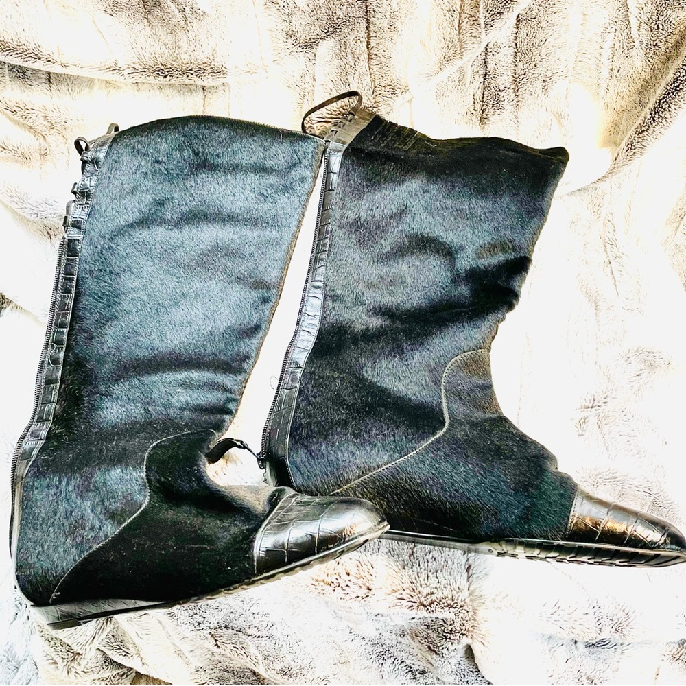 Migliorini Haircalf And Leather High Boot Size 10